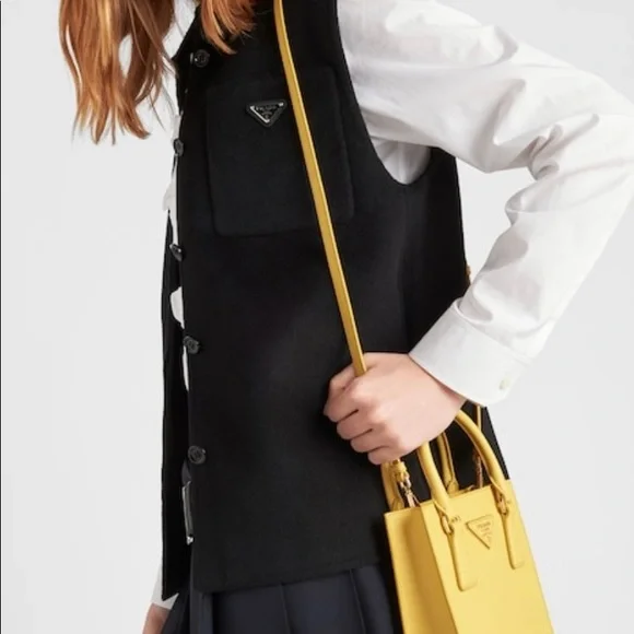 NWT Prada Saffiano Sunny Yellow Mini Tote - Picture 6 of 12